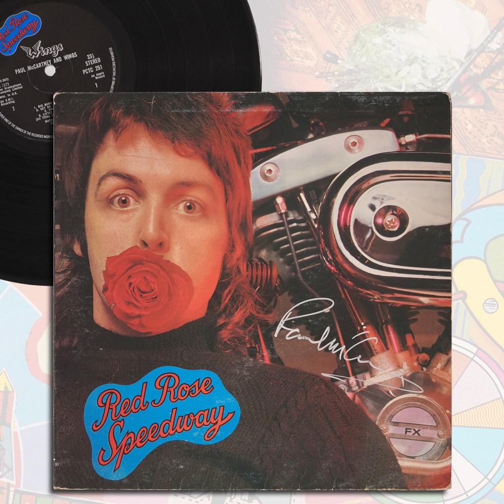 PAUL MCCARTNEY SIGNED VINYL - RED ROSE SPEEDWAY: 12 1/4 x 12 1/4 in Provenance and authentication: This collectible has undergone a rigorous forensic evaluation. The signatures were carefully analyzed across multiple criteria, including ink