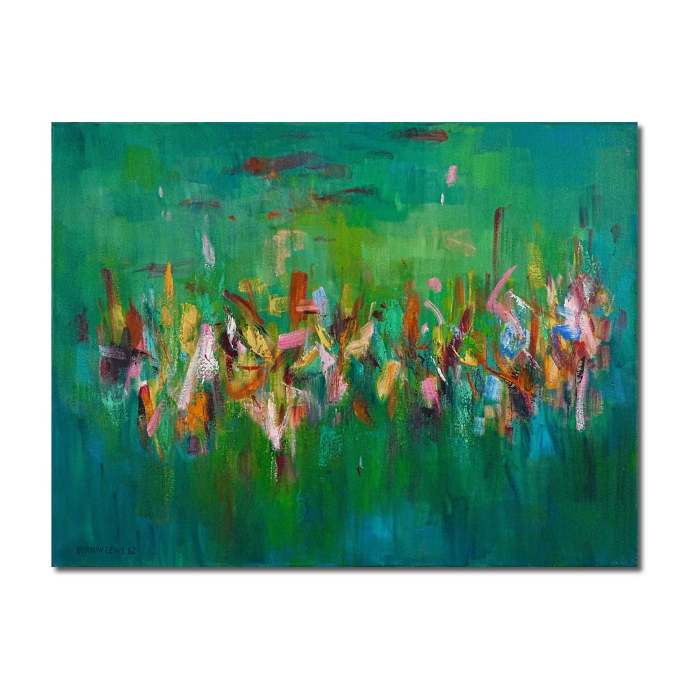 NORMAN LEWIS (1909-1979), ATTRIBUTED TO, OIL ON CANVAS: Image Dimensions: 29 1/4 x 38 1/2 in (74 x 97.5 cm) Signed (lower left) This painting comes with COA. This painting by Norman Lewis, completed in 1962, exemplifies the artist's mature period,