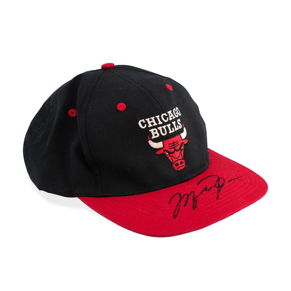 MICHAEL JORDAN SIGNED CHICAGO BULLS TEAM CAP: Provenance and Authentication: This collectible has undergone a rigorous forensic evaluation. The signatures were carefully analyzed across multiple criteria, including ink deposition, material aging