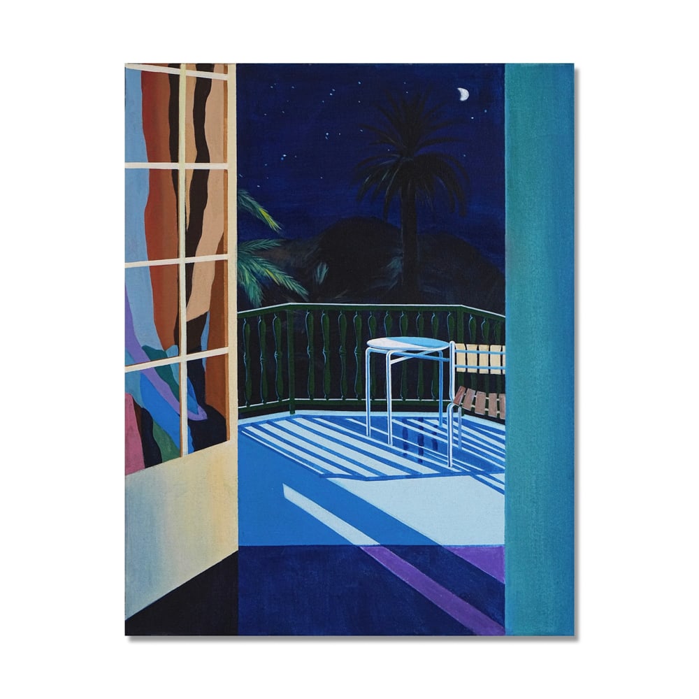 DAVID HOCKNEY (B.1937), ATTRIBUTED TO, ACRYLIC ON CANVAS: Signed (verso) Image Dimensions: 39 1/2 x 30 3/4 in (100.3 x 78 cm) This painting comes with COA. David Hockney stands as one of the most influential British artists of the twentieth century, whose wo