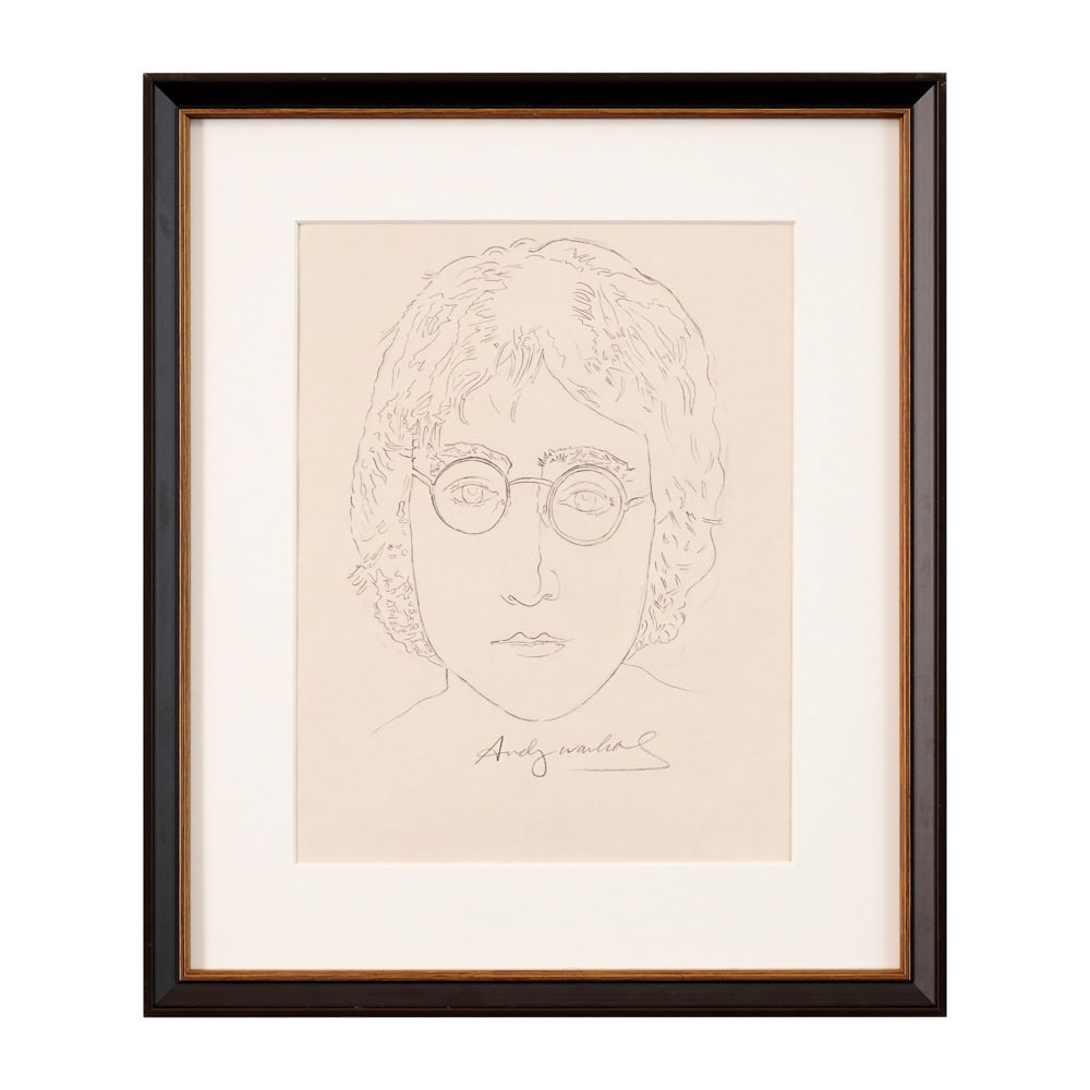 ANDY WARHOL SIGNED SKETCH OF JOHN LENNON (1 of 1)