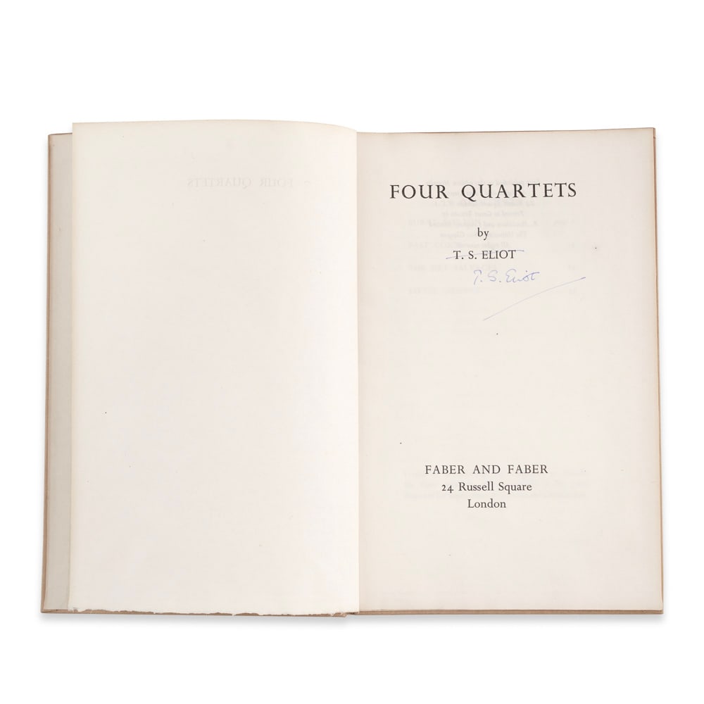 T. S. ELIOT SIGNED "FOUR QUARTETS" (1 of 5)