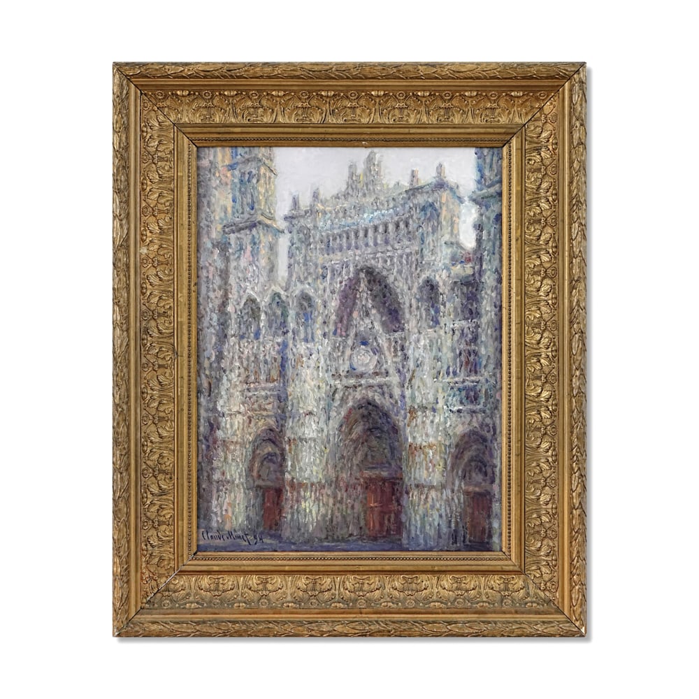 CLAUDE MONET (1840-1926), ATTRIBUTED TO, OIL ON CANVAS: Signed (lower left) Image Dimensions: 19 7/8 x 15 1/2 in (50.5 x 39.5 cm Framed Dimensions: 27 1/8 x 22 1/2 in (69 x 57 cm) This painting comes with COA. Claude Monet stands as the central figure of I