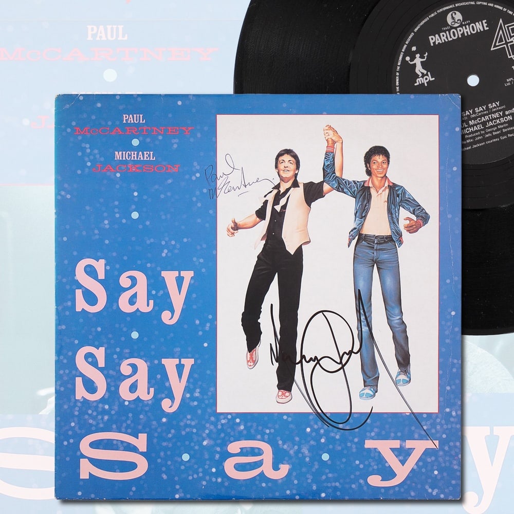 PAUL MCCARTNEY & MICHAEL JACKSON FULLY SIGNED "SAY SAY SAY" 12" SINGLE LP (1 of 4)