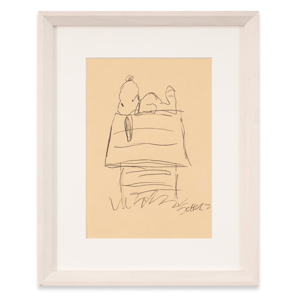CHARLES SCHULZ SIGNED SKETCH OF SNOOPY (1 of 2)