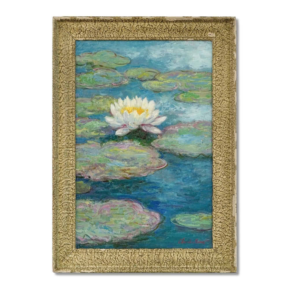 CLAUDE MONET (1840-1926), ATTRIBUTED TO, OIL ON CANVAS: Signed (lower right) Image Dimensions: 23 3/4 x 15 3/4 in (60.5 x 40 cm) Framed Dimensions: 28 x 20 1/8 in (71 x 51 cm) This painting comes with COA. Claude Monet stands as one of the central figures