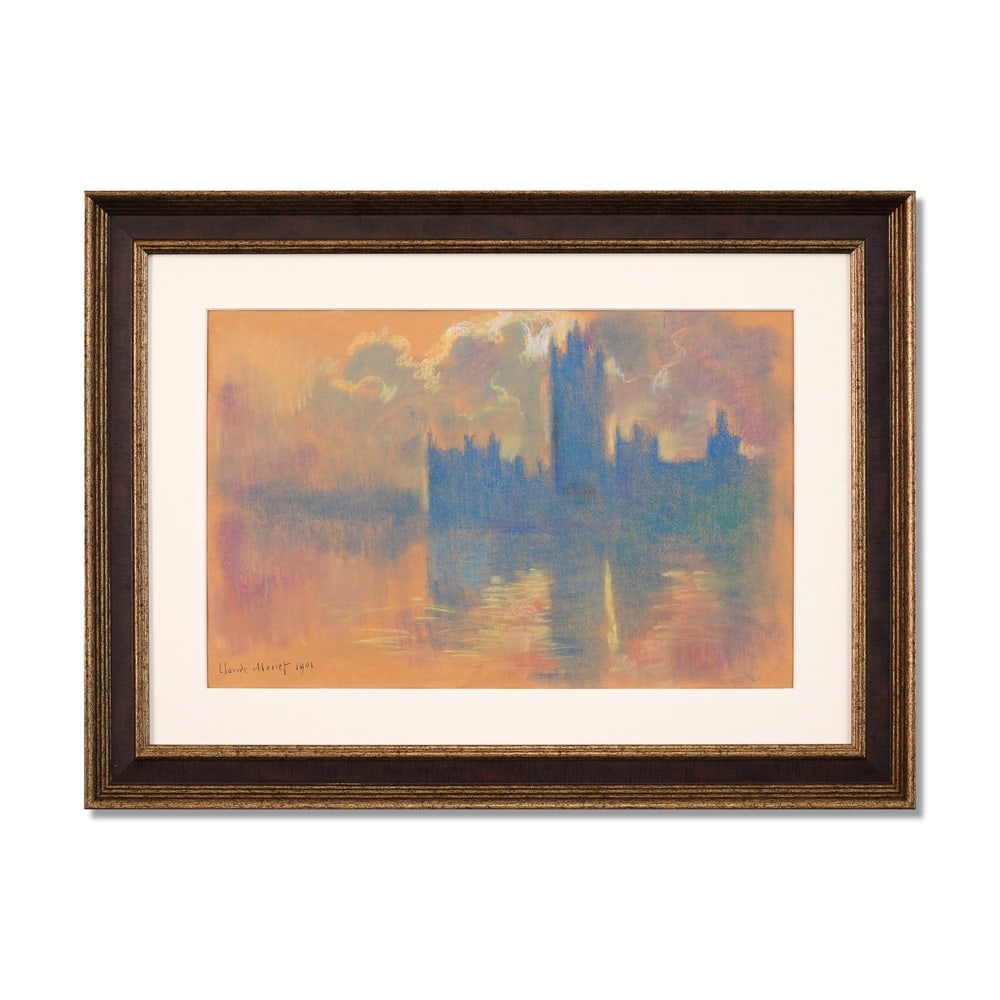 CLAUDE MONET (1840-1926), ATTRIBUTED TO, PASTEL ON PAPER: Signed (lower left) Image Dimensions: 12 1/4 x 19 1/8 in (31 x 48.6 cm) Framed Dimensions: 26 3/8 x 19 3/4 in (67.1 x 50.2 cm) This painting comes with COA. Claude Monet stands as one of the most infl