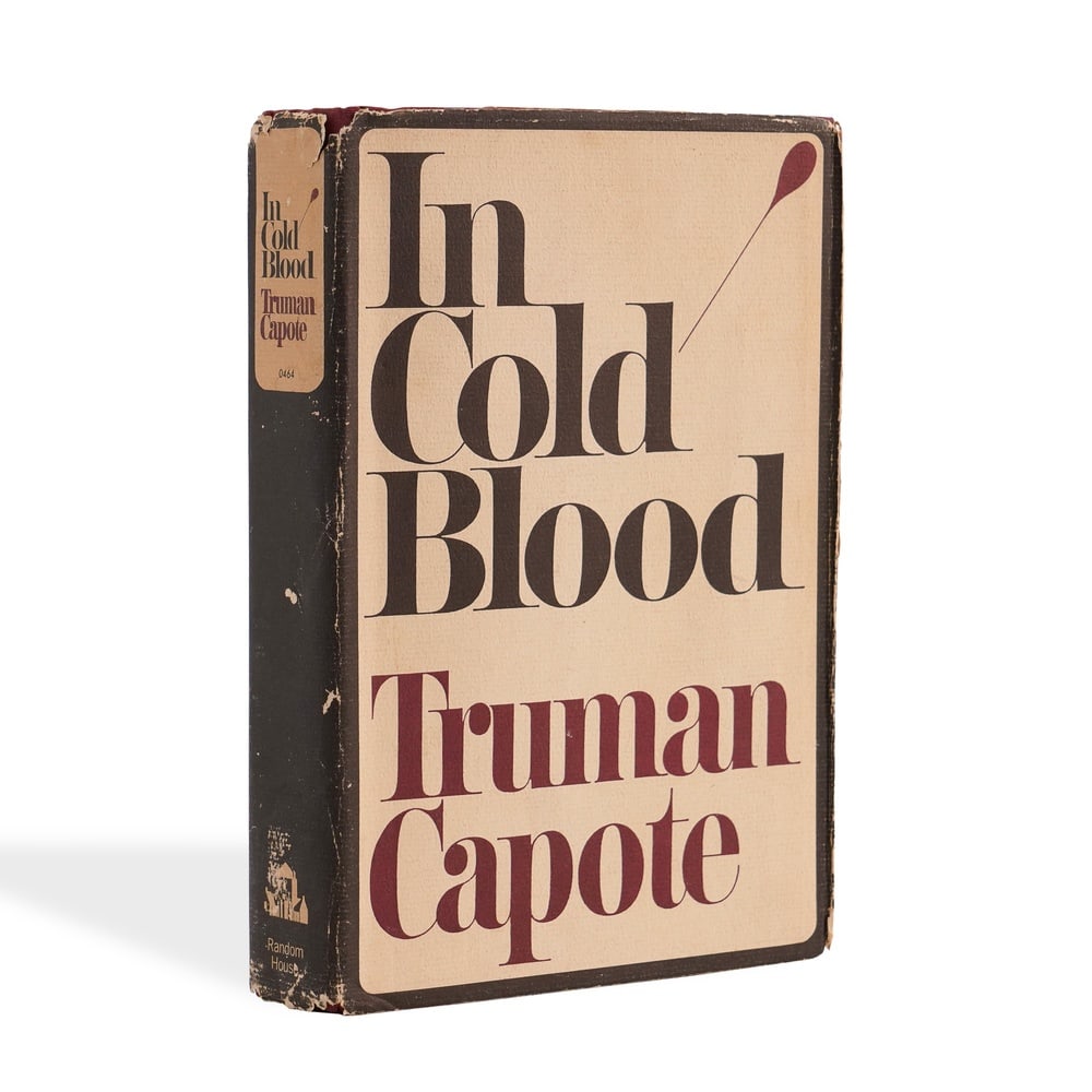 TRUMAN CAPOTE SIGNED "IN COLD BLOOD" FIRST EDITION: 8 5/8 x 6 in (21.8 x 15.2 cm) This is a highly desirable signed first edition of Truman Capote's landmark non fiction novel, In Cold Blood, published by Random House, New York, in 1965. The book bears