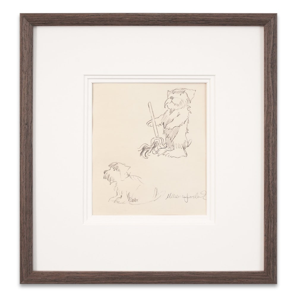 MAURICE SENDAK SIGNED DRAWING: Image Dimensions: 7 1/4 x 6 1/8 in (18.3 x 15.5 cm) Framed Dimensions: 14 3/4 x 13 3/4 in (37.5 x 35 cm) Provenance and Authentication: This collectible has undergone a rigorous forensic evaluation. T