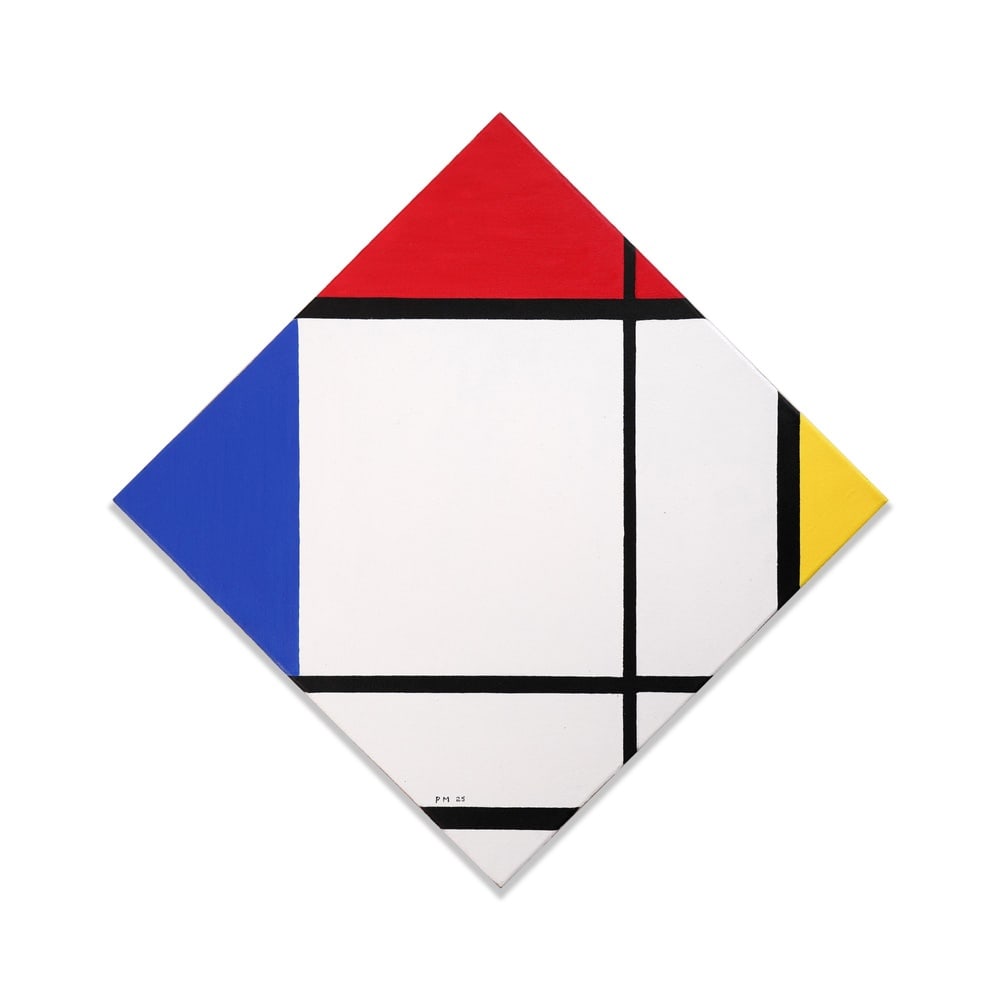 PIET MONDRIAN (1872-1944), ATTRIBUTED TO, OIL ON CANVAS: Image Dimensions: 30 3/8 x 30 3/8 in (77 x 77 cm) Signed (lower left) This painting comes with COA. Piet Mondrian is one of the most influential pioneers of 20th-century abstract art, renowned for est