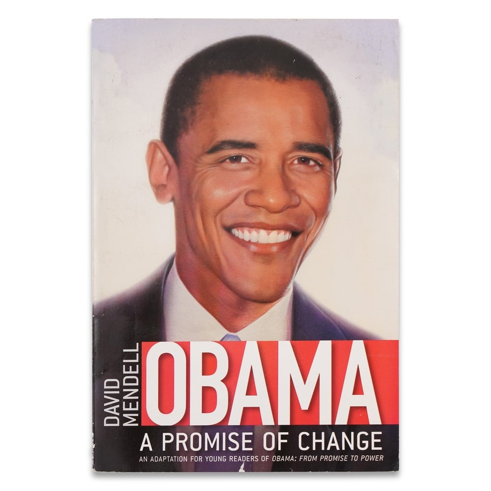BARACK OBAMA SIGNED FIRST EDITION "OBAMA: A PROMISE OF CHANGE": 7 5/8 x 5 1/8 in (19.4 x 13 cm) Provenance and Authentication: This collectible has undergone a rigorous forensic evaluation. The signatures were carefully analyzed across multiple criteria, including