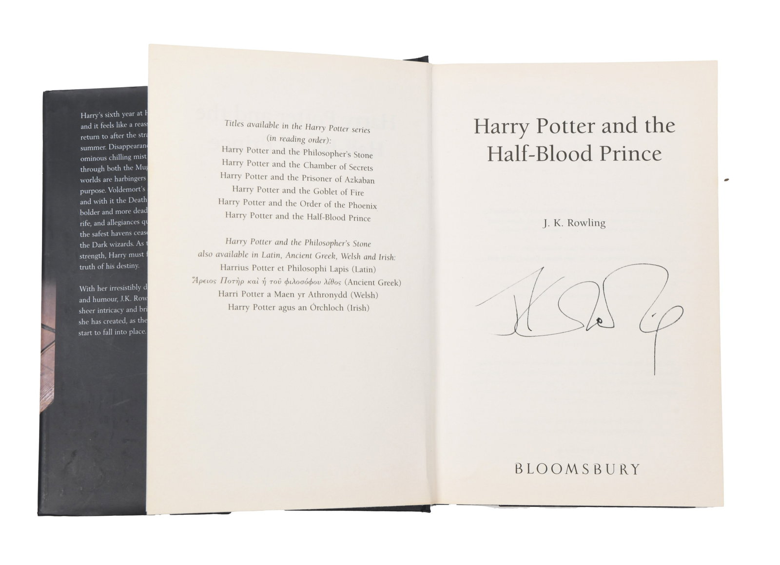 J. K. ROWLING (B. 1965), SIGNED COPY, HARRY POTTER AND THE HALF-BLOOD PRINCE, BLOOMSBURY PUBLISHING, - 2