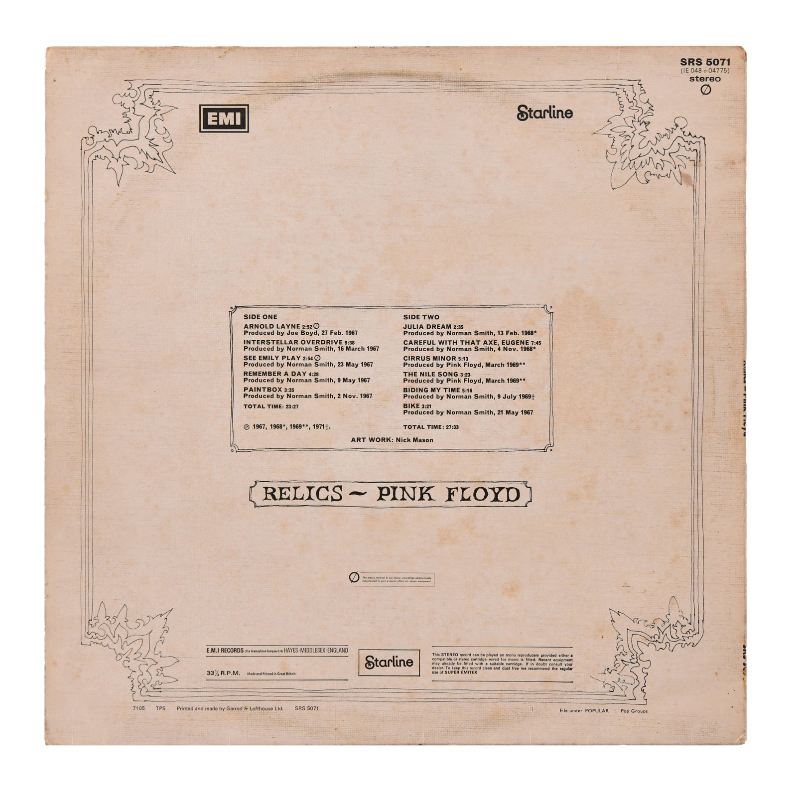 PINK FLOYD - SIGNED RELICS LP - 2