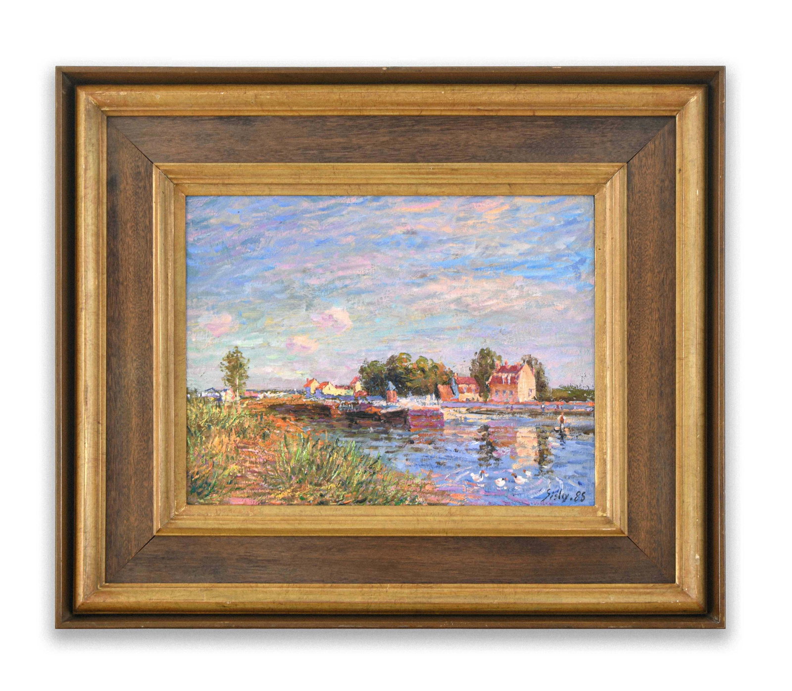 ALFRED SISLEY (1839-1899),OIL ON CANVAS: ALFRED SISLEY (1839-1899),OIL ON CANVAS Dimensions: Image size: 31.6 × 40.4 cm. All measured values are approximate. Outer frame size:54.3 × 64.5 cm. All measured values are approximate. Provenance 