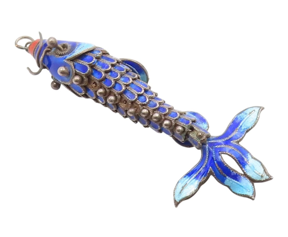 ENAMEL ARTICULATED FISH PENDANT (1 of 3)