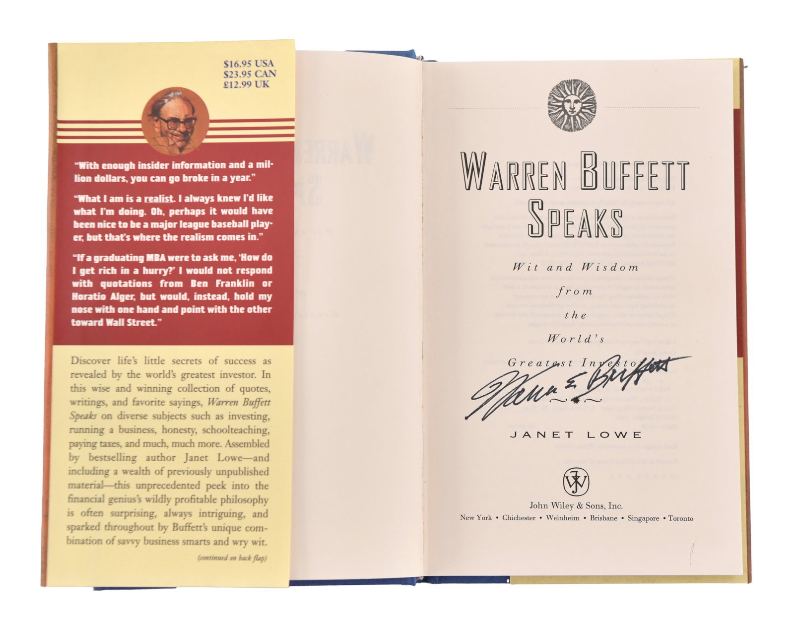WARREN BUFFETT - SIGNED WARREN BUFFETT SPEAKS - 4