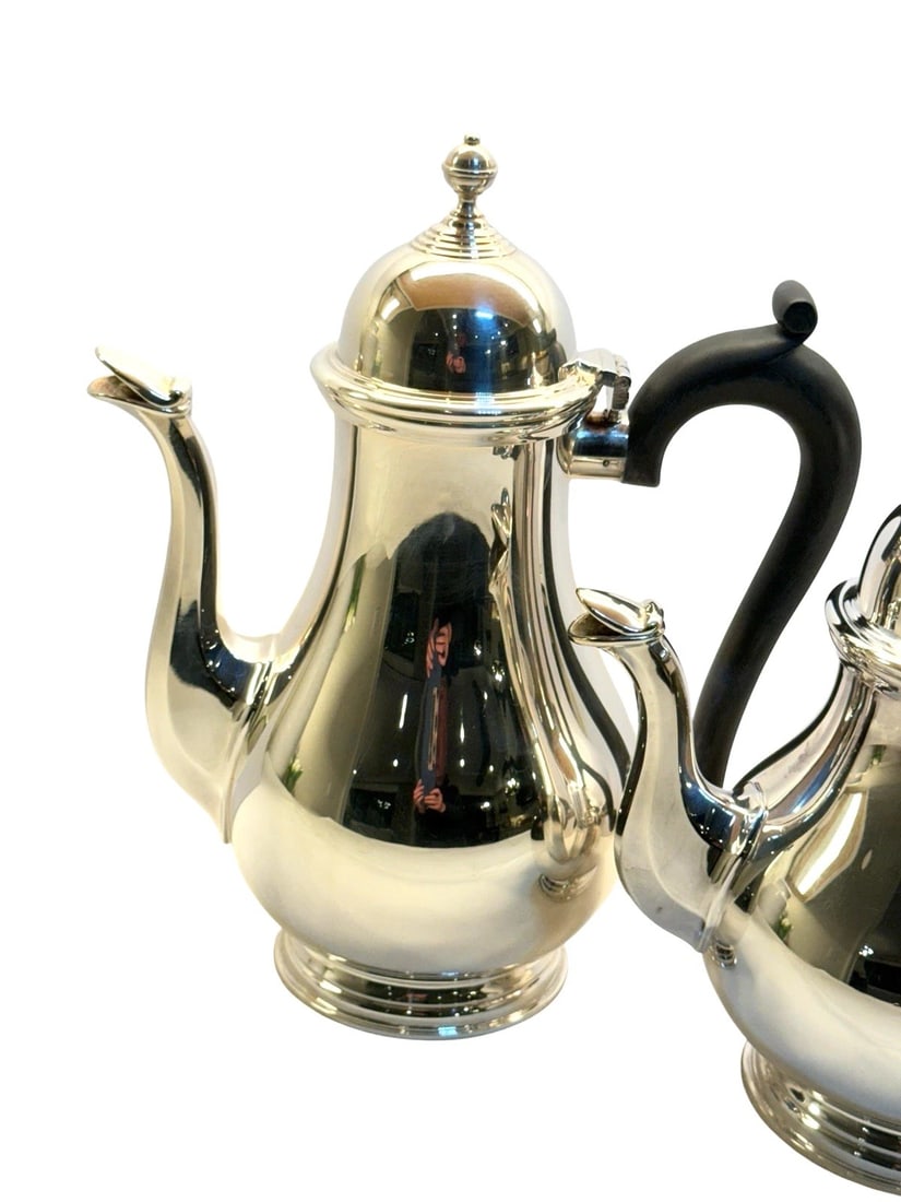 SILVER COFFEE AND TEA POT PAIR - 2