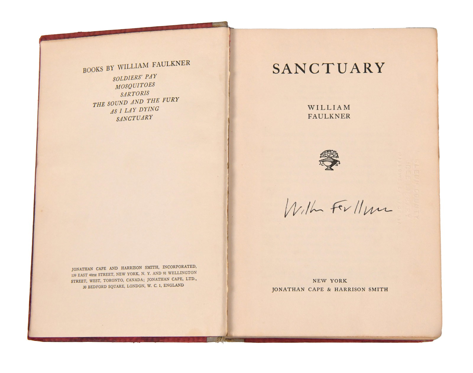 WILLIAM FAULKNER - SIGNED SANCTUARY - 2