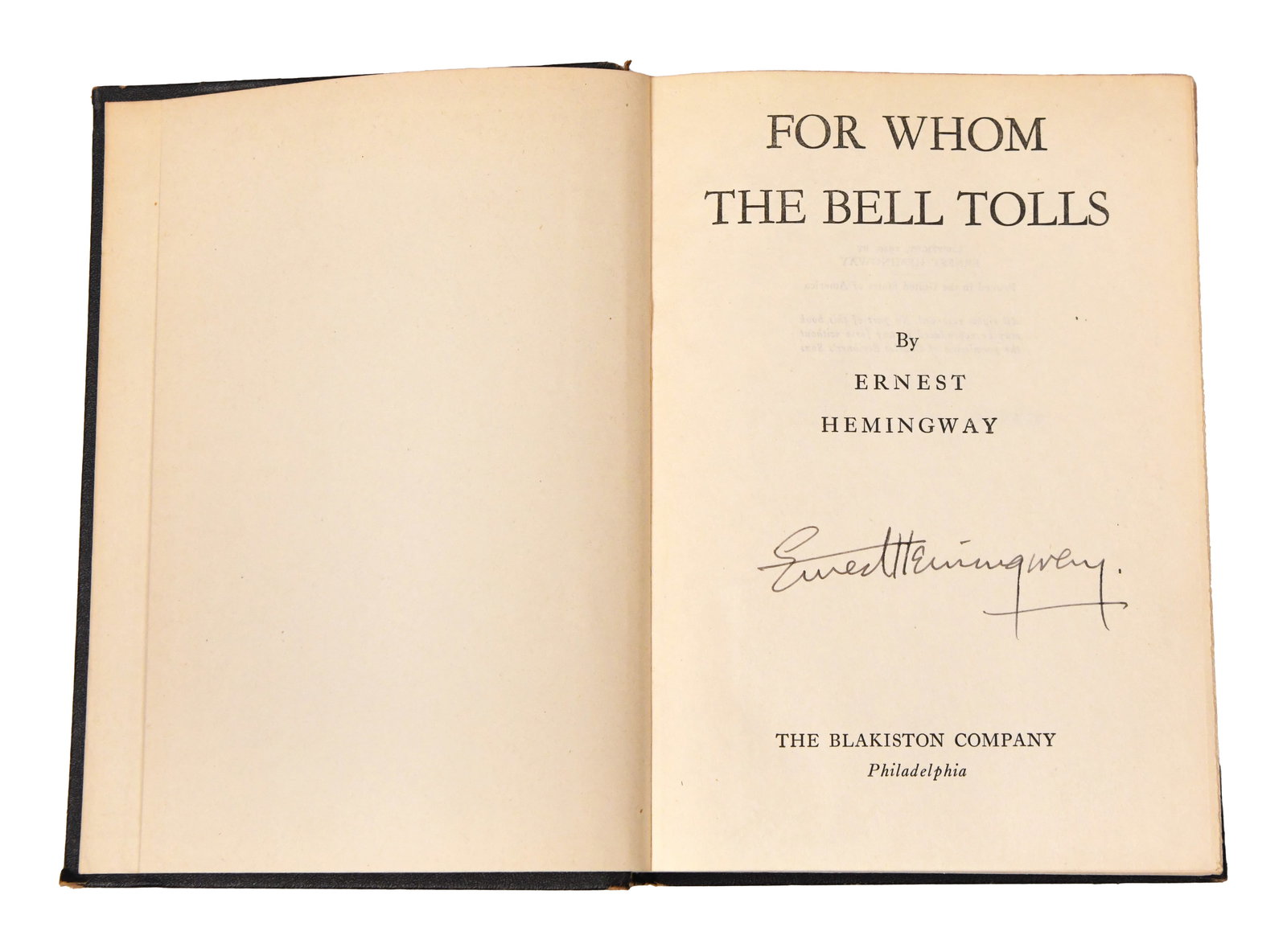 ERNEST HEMINGWAY - SIGNED FOR WHOM THE BELL TOLLS - 2