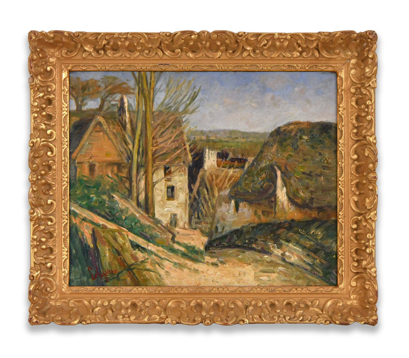 PAUL CEZANNE (1839-1906), OIL ON CANVAS: PAUL CEZANNE (1839-1906), OIL ON CANVAS Dimensions: Image size: 31.5 x 40.7 cm. All measured values are approximate. Outer frame size: 42.6 x 50.7 cm. All measured values are approximate. Provenance a