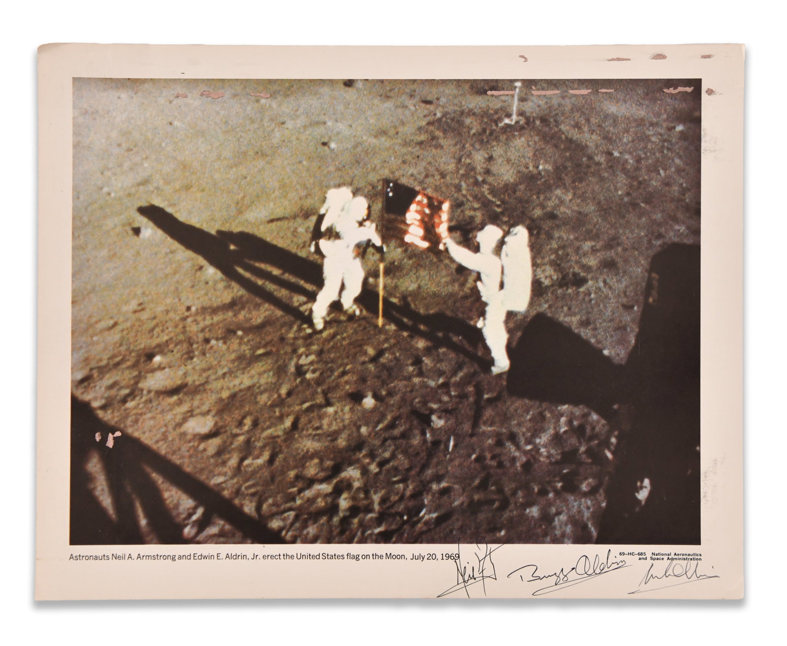 APOLLO 11 - SIGNED FLAG-RAISING PHOTOGRAPH (1 of 1)