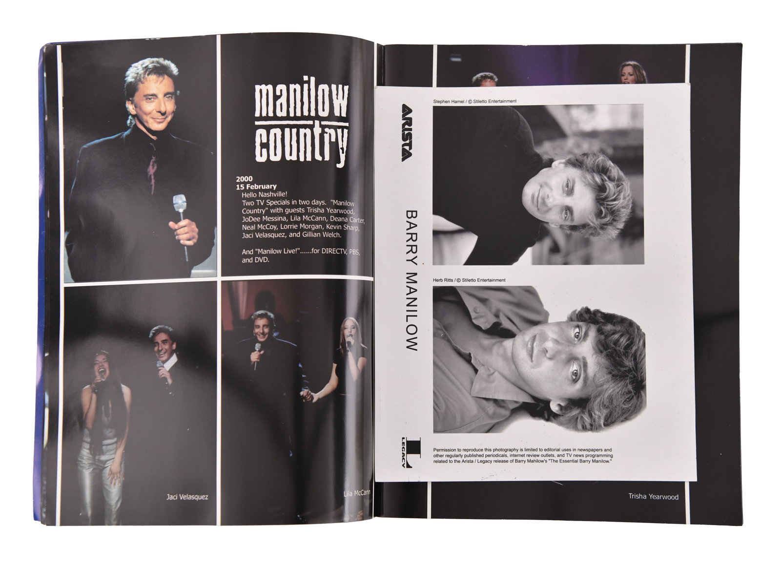 BARRY MANILOW - SIGNED LIVE 2002 PROGRAM - 2