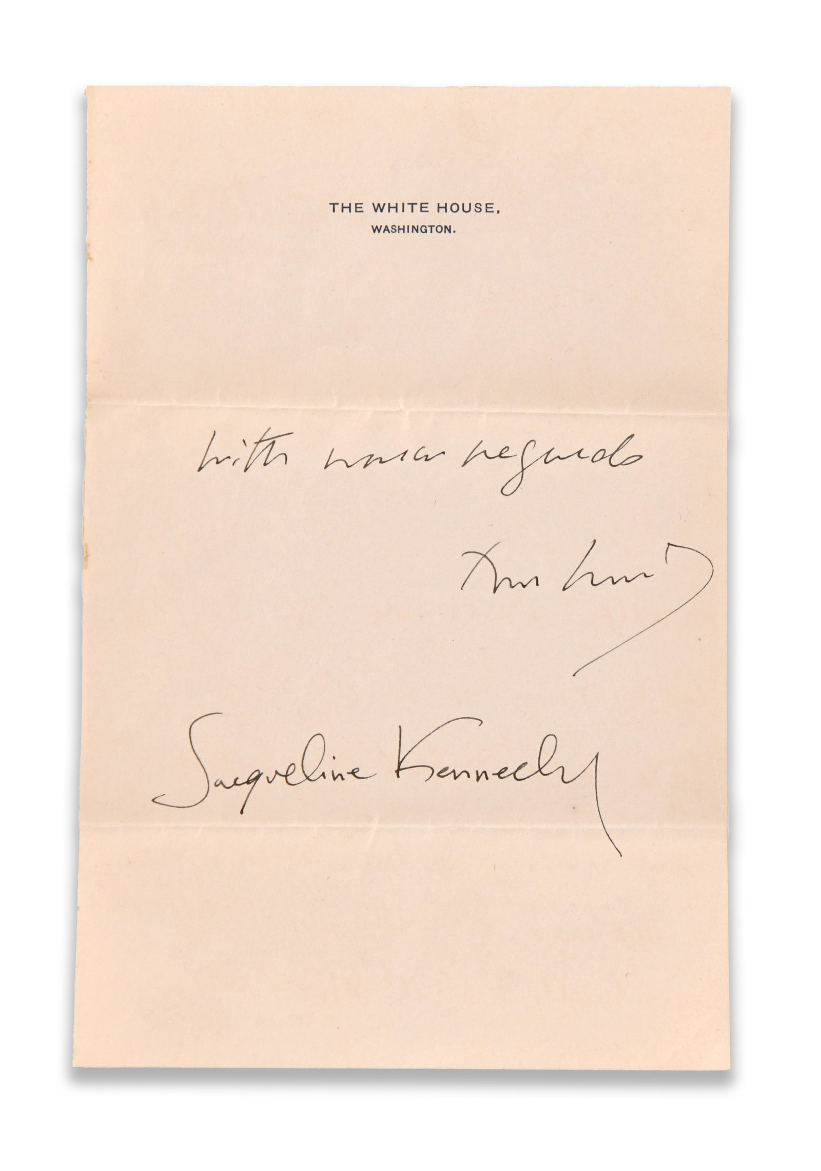 JOHN F. KENNEDY AND JACQUELINE KENNEDY - SIGNED WHITE HOUSE ENVELOPE (1 of 1)
