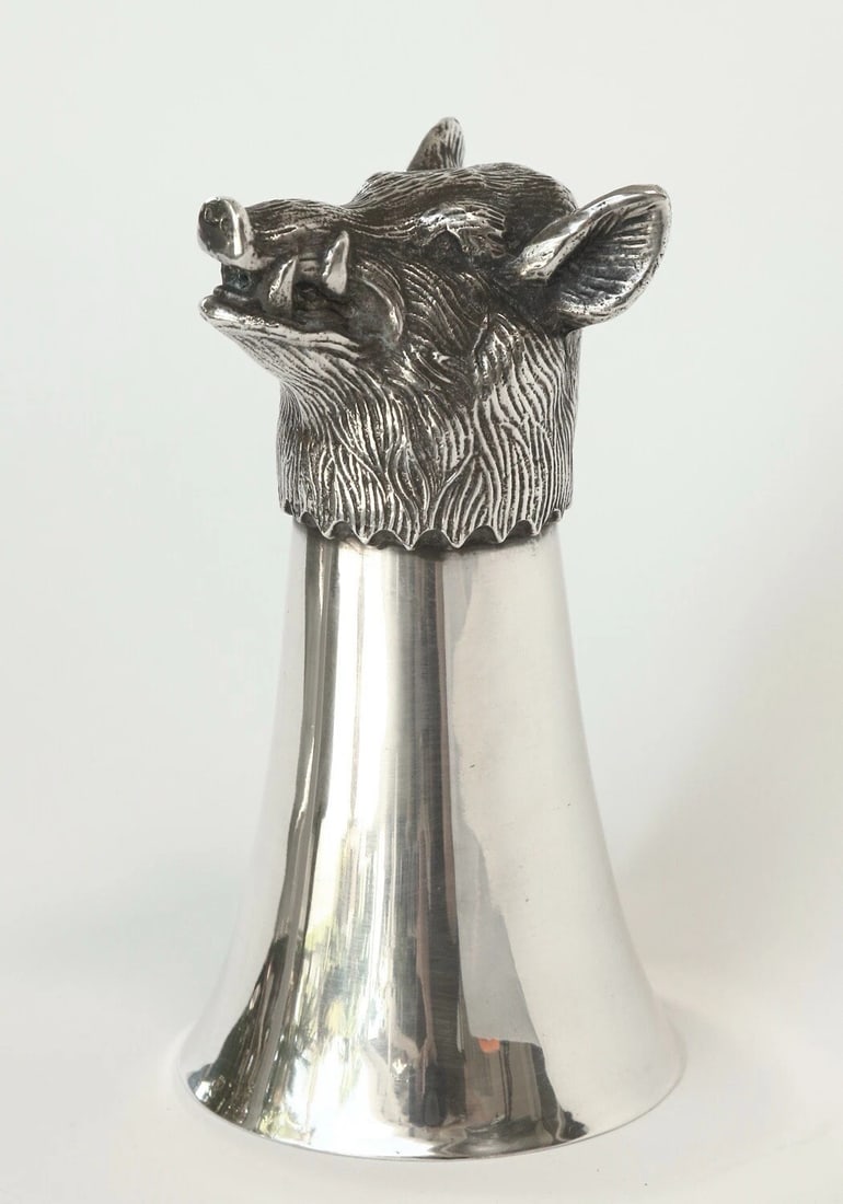 SILVER ANIMAL-HEAD STIRRUP CUP (1 of 4)