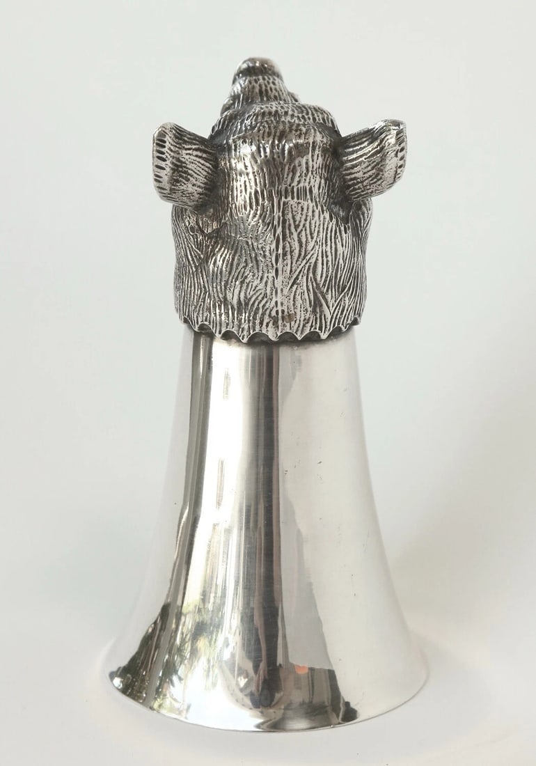SILVER ANIMAL-HEAD STIRRUP CUP - 3