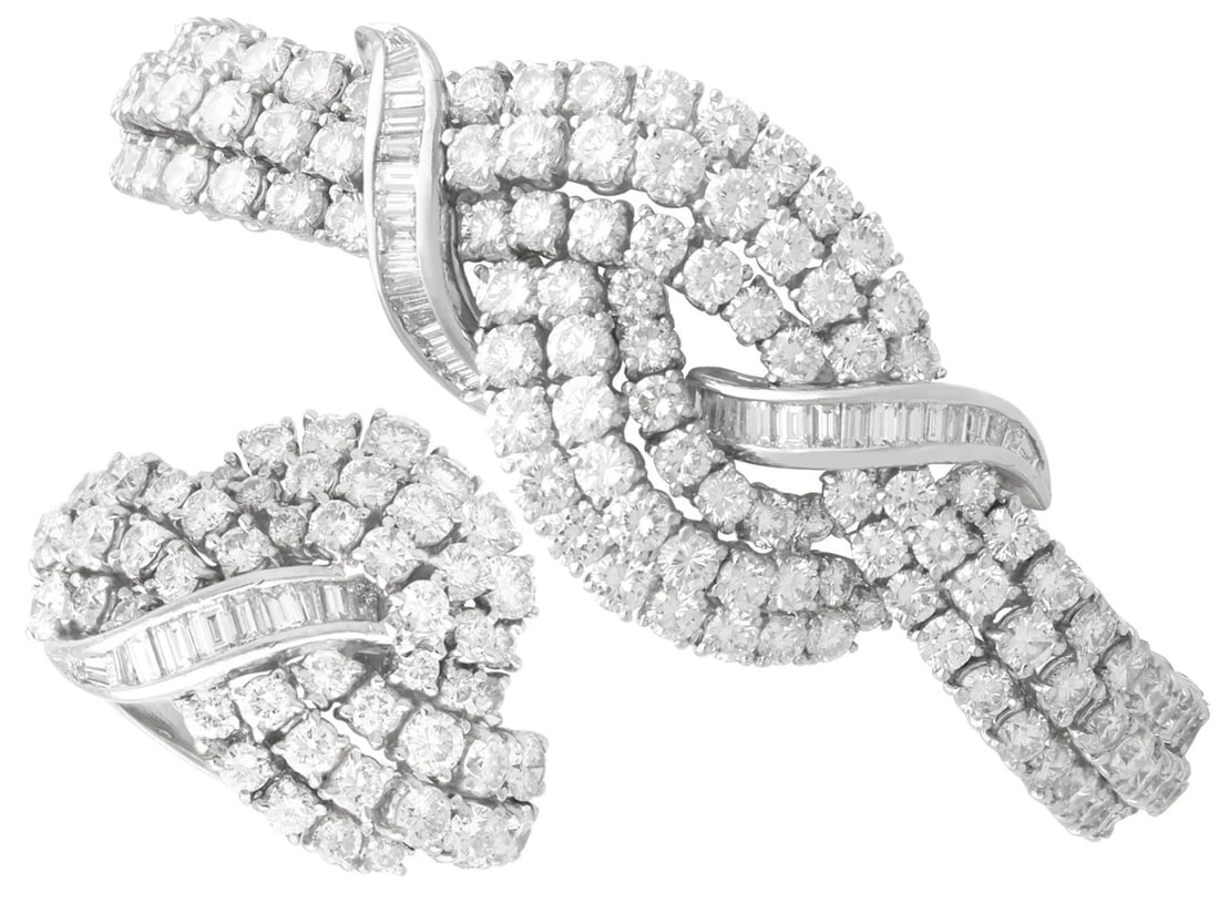 DIAMOND BRACELET AND MATCHING EAR CLIPS (1 of 3)