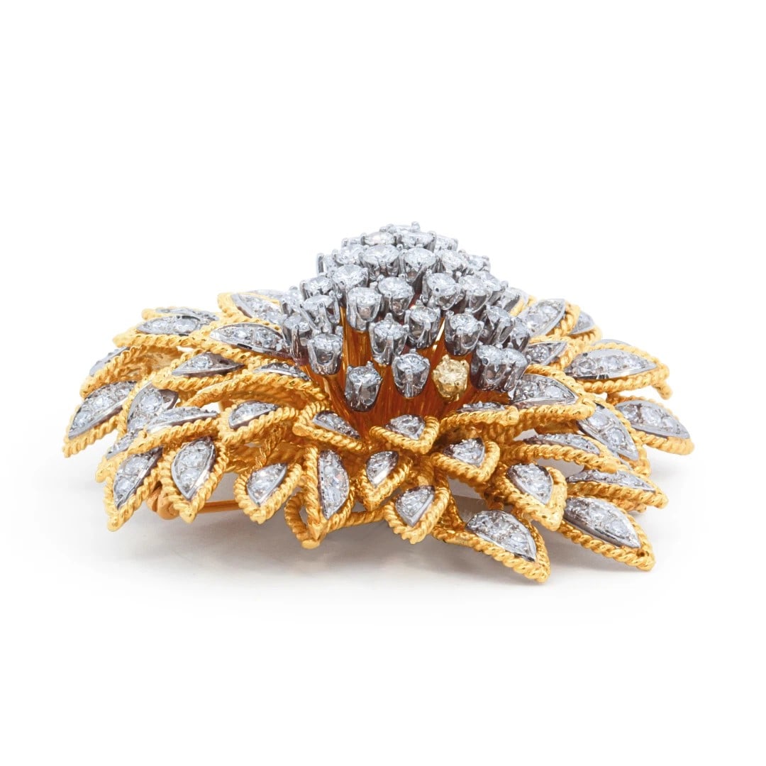 DIAMOND FLORAL BROOCH - 2