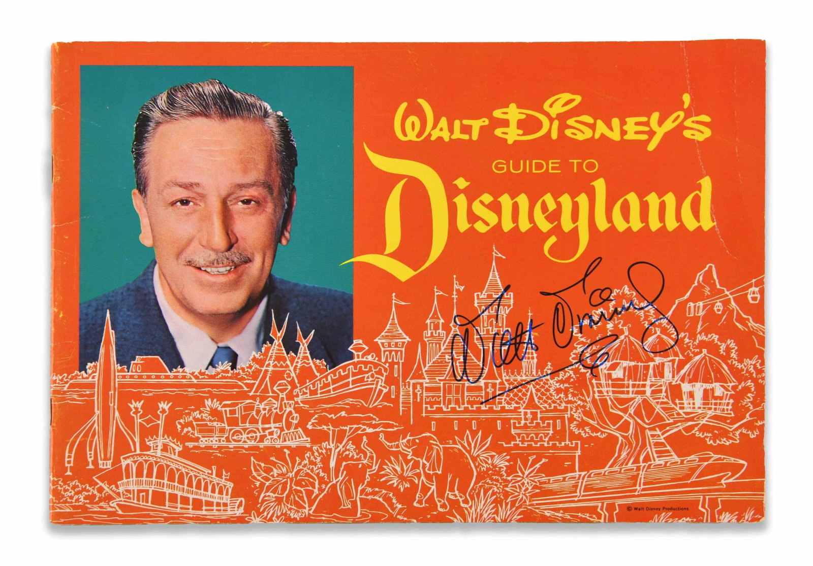 WALT DISNEY - SIGNED DISNEYLAND PICTORIAL SOUVENIR (1 of 3)