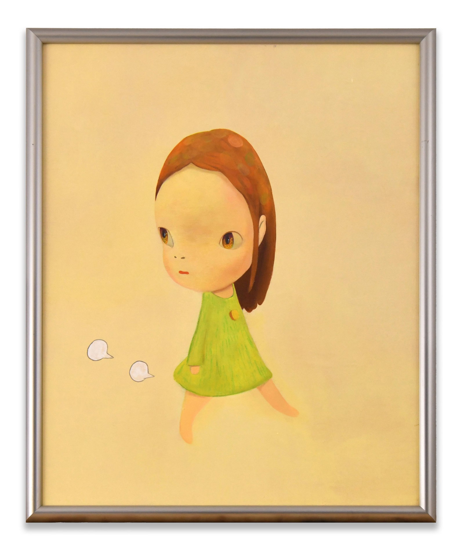 YOSHITOMO NARA (B. 1959), ACRYLIC ON WOOD PANEL: YOSHITOMO NARA (B. 1959), ACRYLIC ON WOOD PANEL Dimensions: Image size: 91 x 72.6 cm. All measured values are approximate. Outer frame size: 96.4 x 78.2 cm. All measured values are approximate. Proven