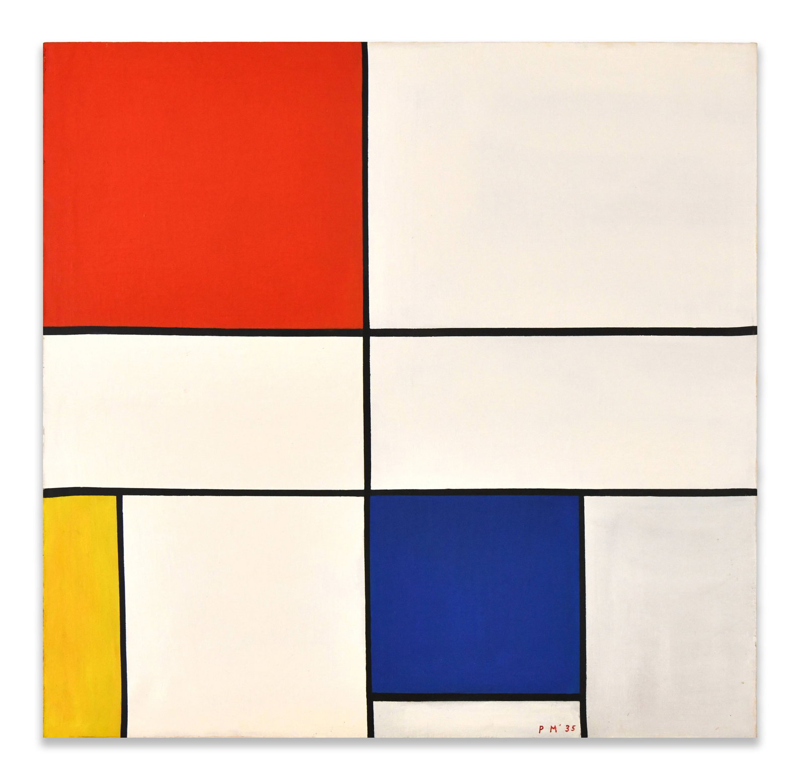 PIET MONDRIAN (1872-1944),OIL ON CANVAS: PIET MONDRIAN (1872-1944),OIL ON CANVAS Dimensions: Image size: 94.2 × 94.2 cm. All measured values are approximate. Provenance and Authenticity: The painting is executed on canvas and mounted on a