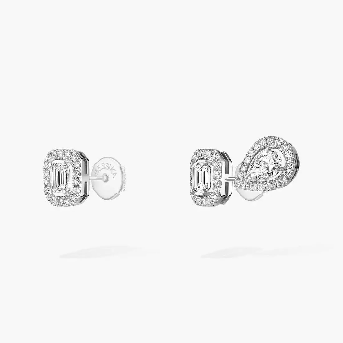 0.10 CARAT 18K WHITE GOLD SET WITH DIAMONDS STUD EARRINGS (1 of 4)