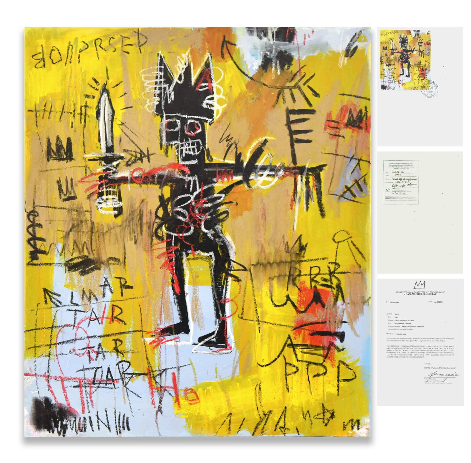 JEAN-MICHEL BASQUIAT (1960-1988),ACRYLIC AND OILSTICK ON CANVAS (1 of 2)
