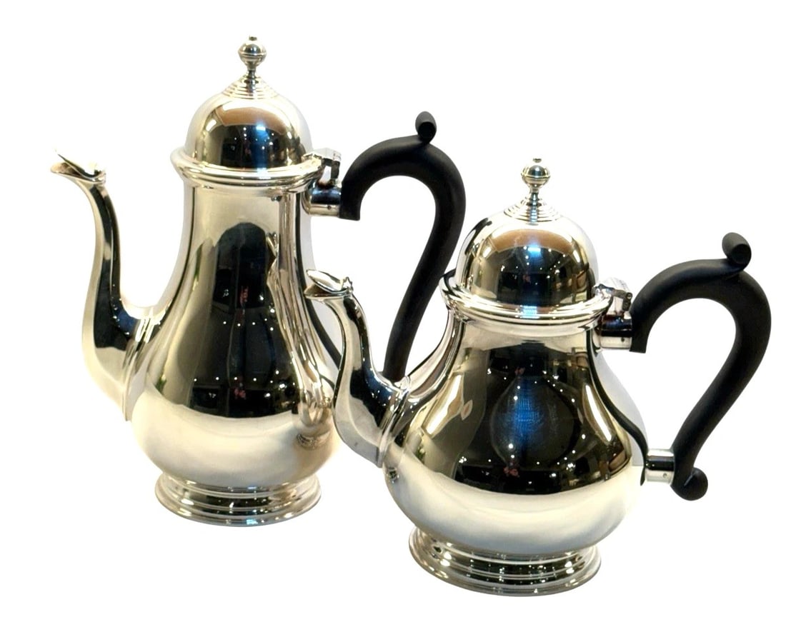 SILVER COFFEE AND TEA POT PAIR (1 of 2)