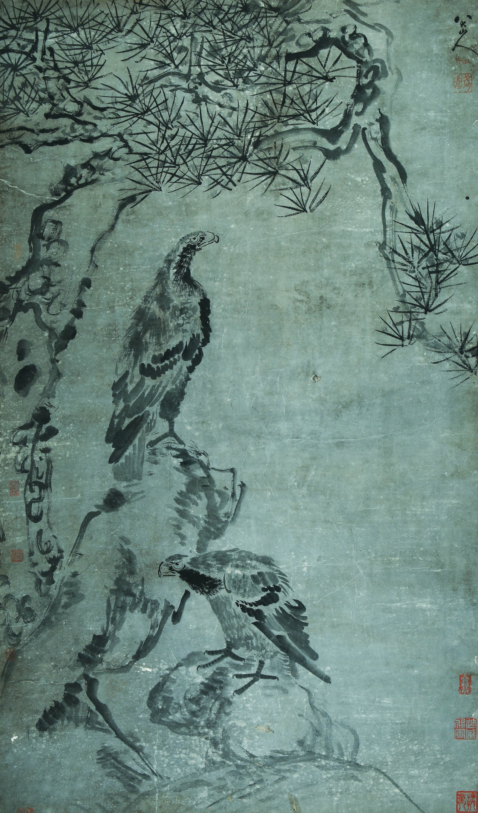 BADA SHANREN (C.1626-C.1705), ATTRIBUTED TO, PINE AND EAGLE (1 of 6)