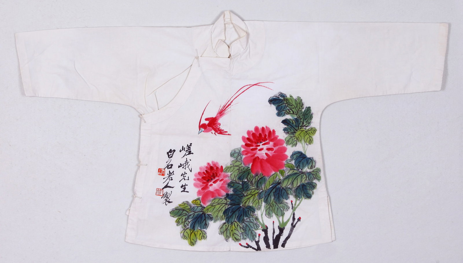 QI BAISHI (1863-1957), ATTRIBUTED TO, ONE PIECE OF COTTON CLOTH PAINTED WITH FLOWERS FOR MR. (1 of 10)