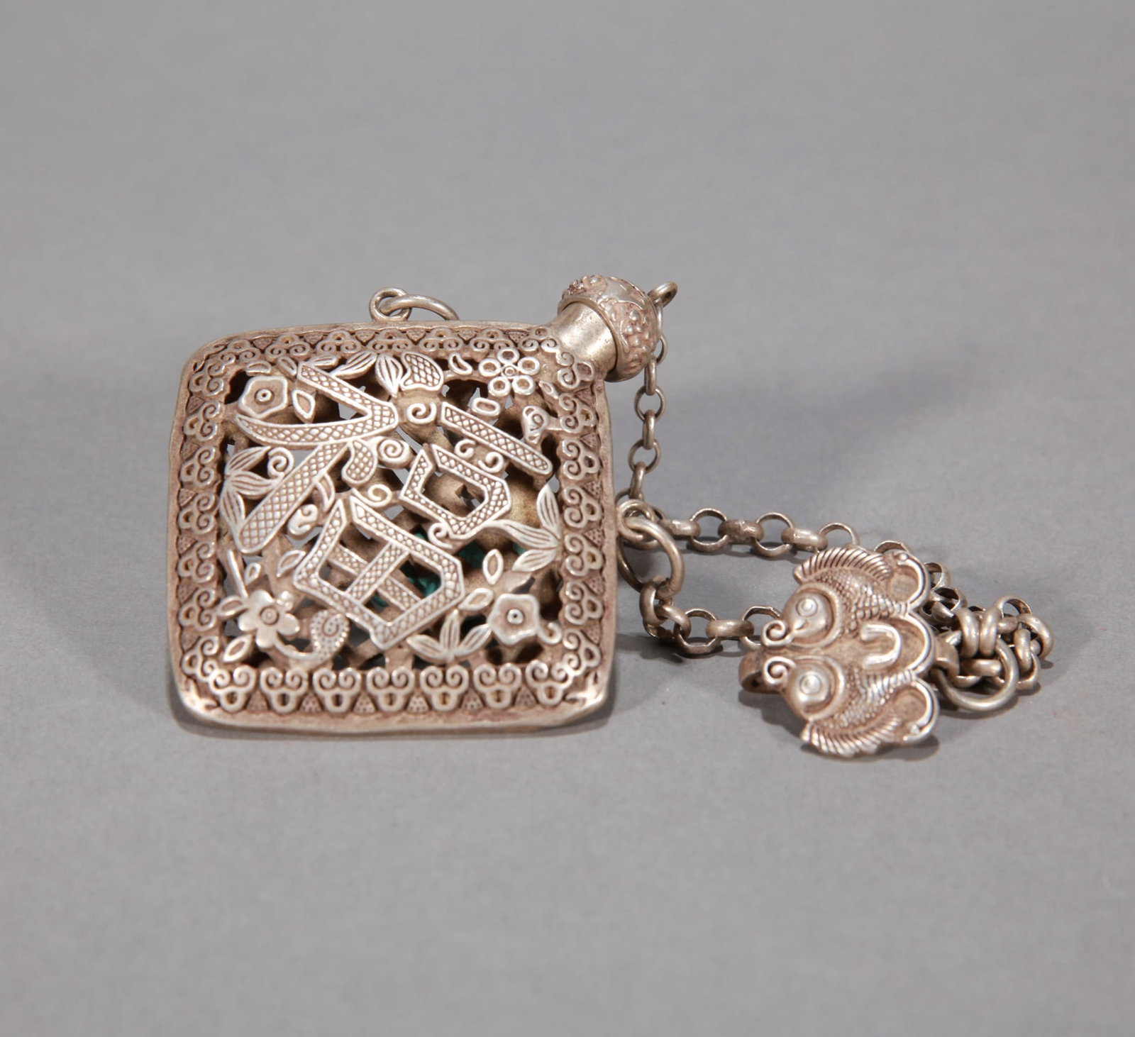 A WHITE COPPER INCENSE POUCH (1 of 8)