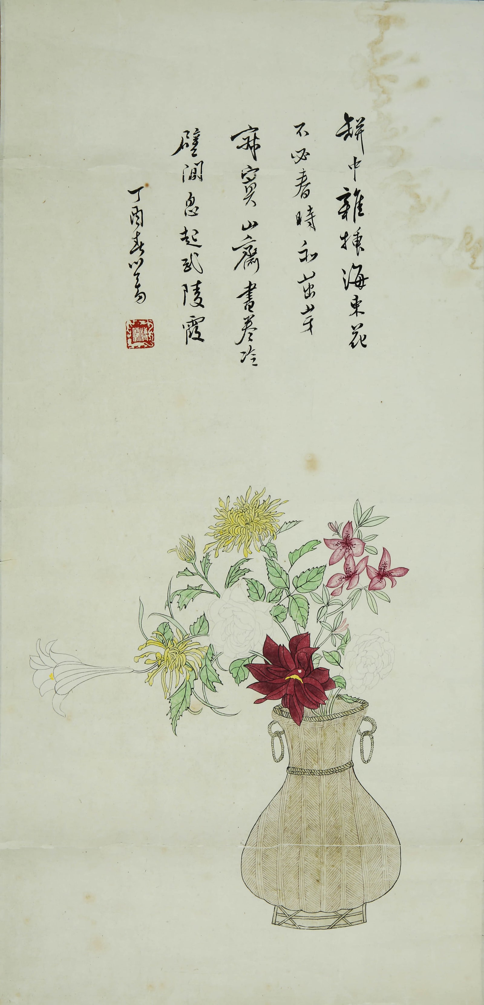 PU RU (1896-1963), ATTRIBUTED TO, VASE WITH FLOWERS (1 of 7)