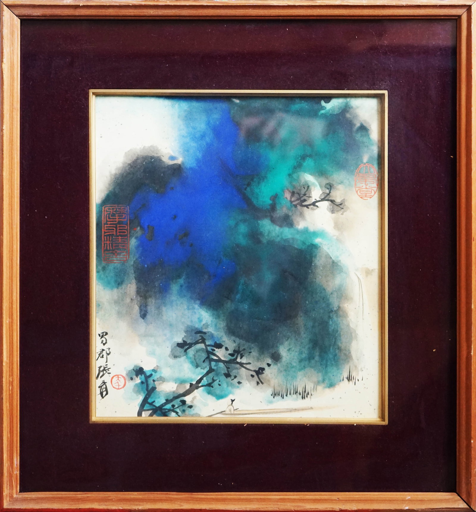 ZHANG DAQIAN (1899-1983), ATTRIBUTED TO, BOATING: ZHANG DAQIAN (1899-1983), ATTRIBUTED TO, BOATING Dimensions: Dimensions: Width: 27 cm (10.63 in.) x Height: 24 cm (9.45 in.). All measurements are approximate.