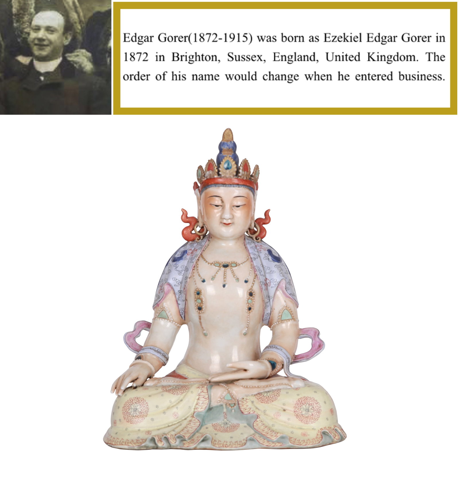 A FAMILLE ROSE BUDDHA FIGURE (1 of 6)