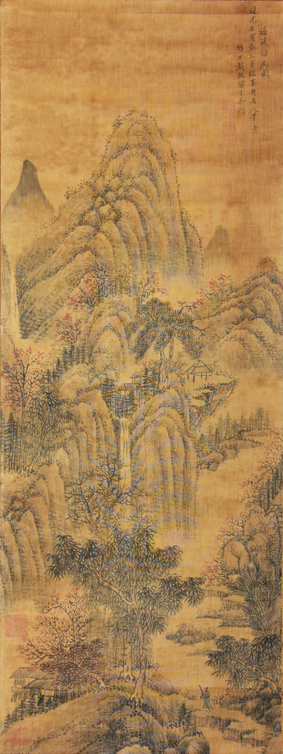 DAI XI (1801-1860), ATTRIBUTED TO, VISITING A FRIEND ACROSS THE CREEK (1 of 7)