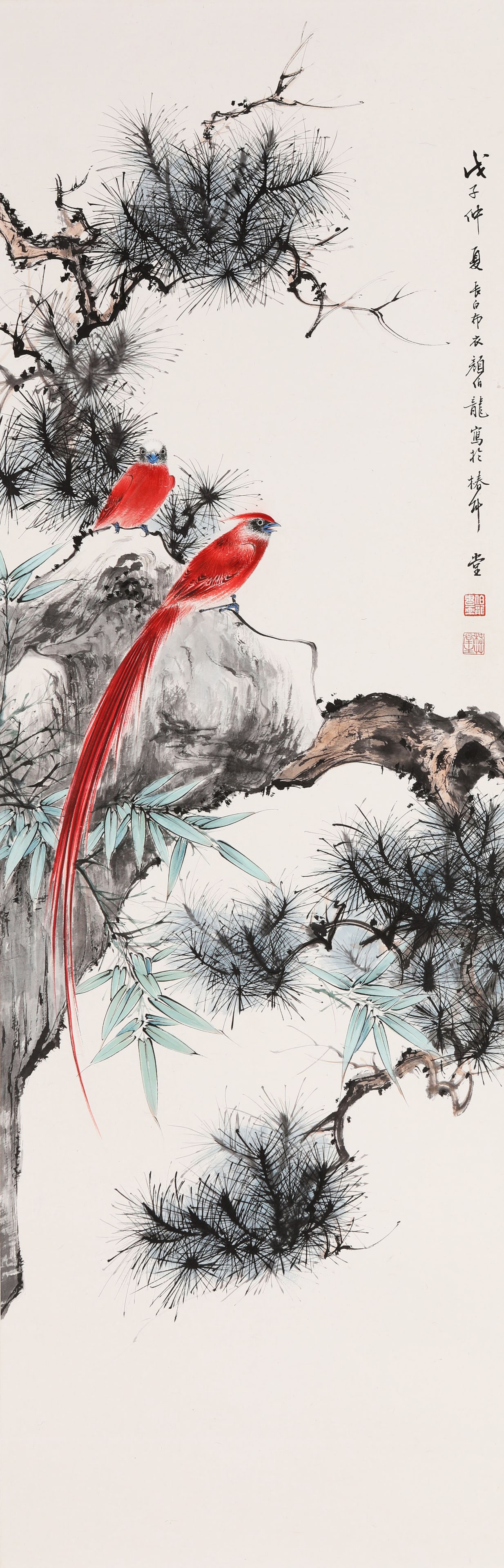 YAN BOLONG (1898-1954), ATTRIBUTED TO, FLOWER AND BIRD (1 of 6)