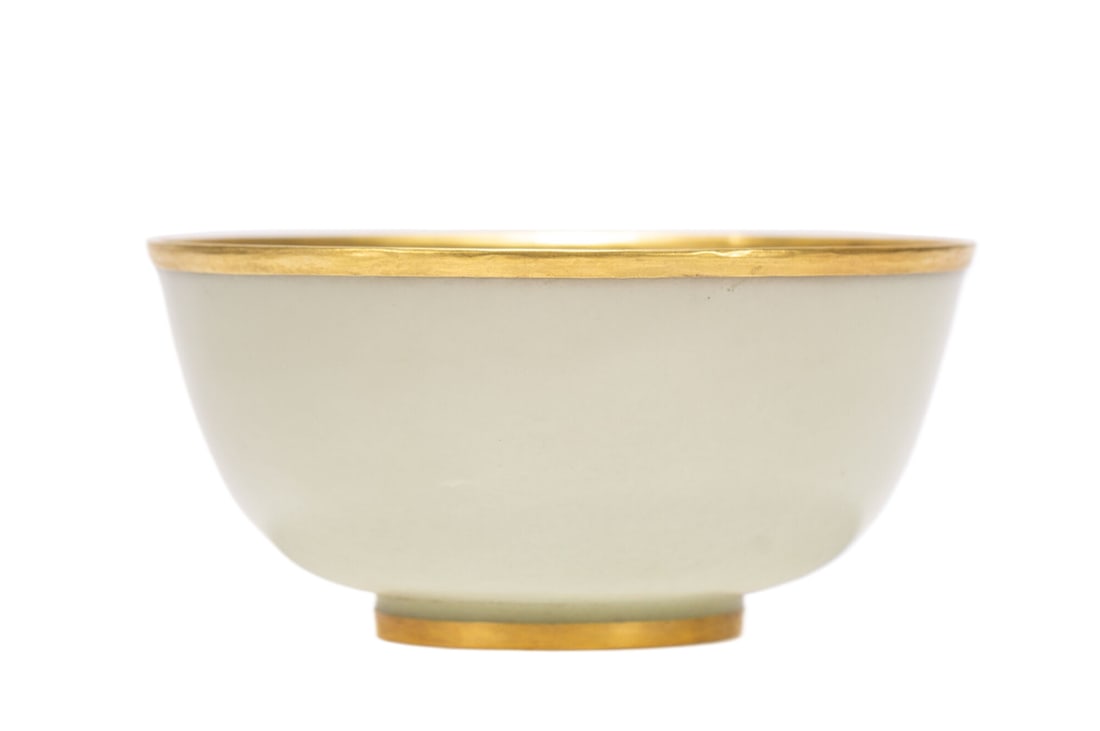 A HETIAN JADE GOLD-MOUNTED BOWL (1 of 9)