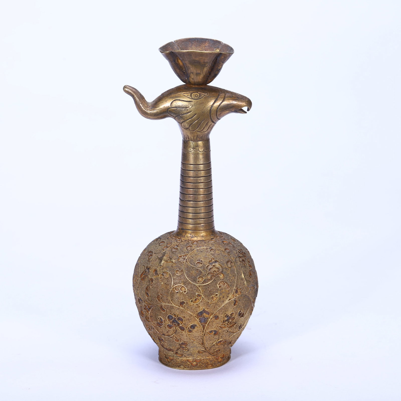A SILVER-GILT EWER: A SILVER-GILT EWER Dimensions: Dimensions: Length: 7 cm (2.76 in.), Width: 7 cm (2.76 in.), Height: 17.5 cm (6.89 in.). Weight: 290 g. All measurements are approximate.