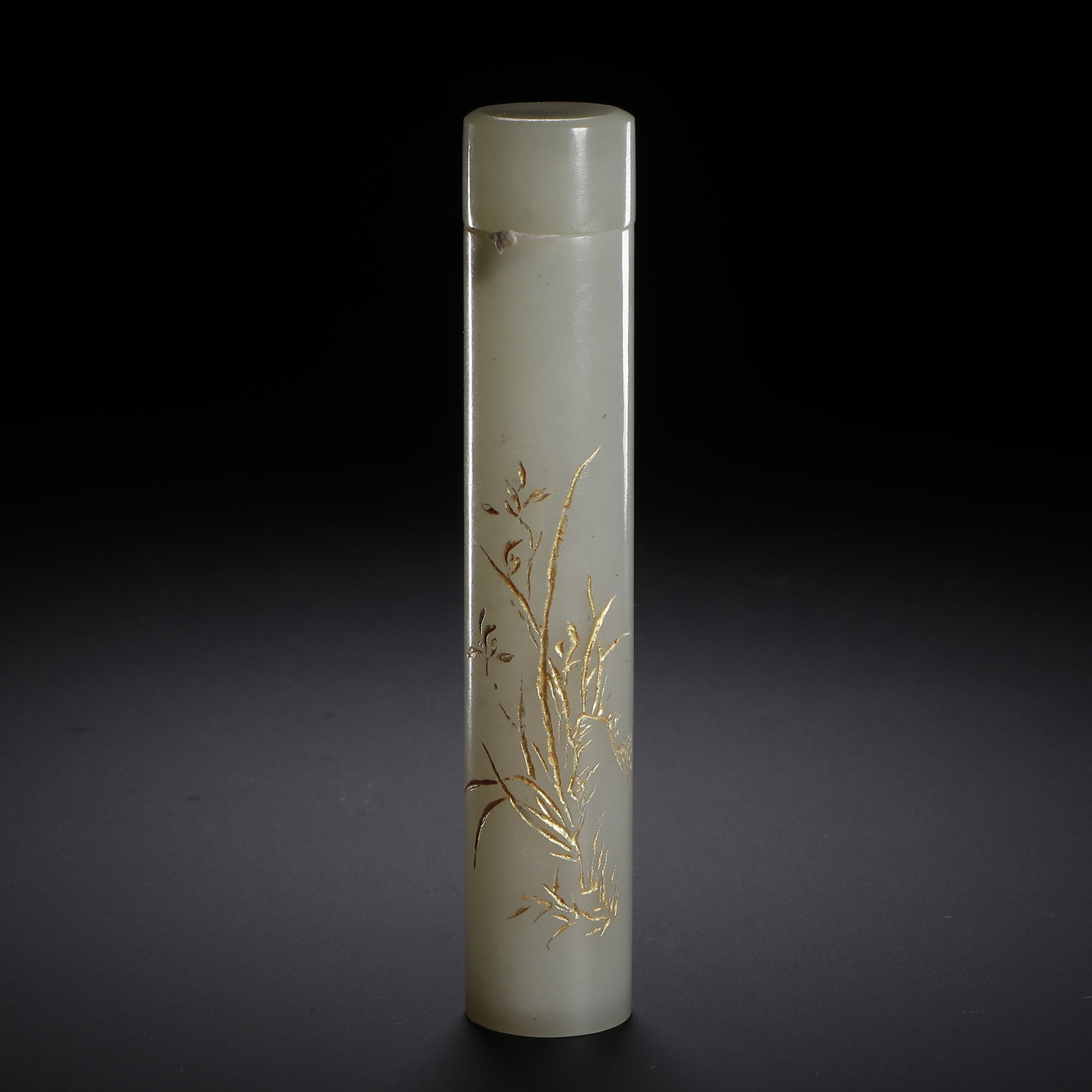 A HETIAN JADE INCENSE TUBE (1 of 9)