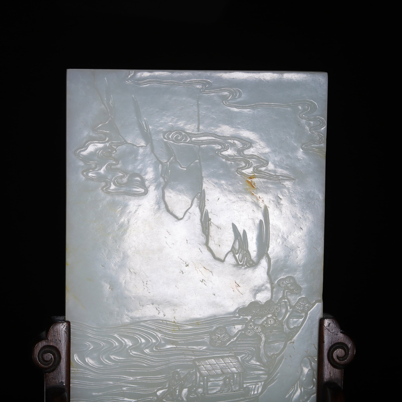 A HETIAN JADE TABLE SCREEN - 2