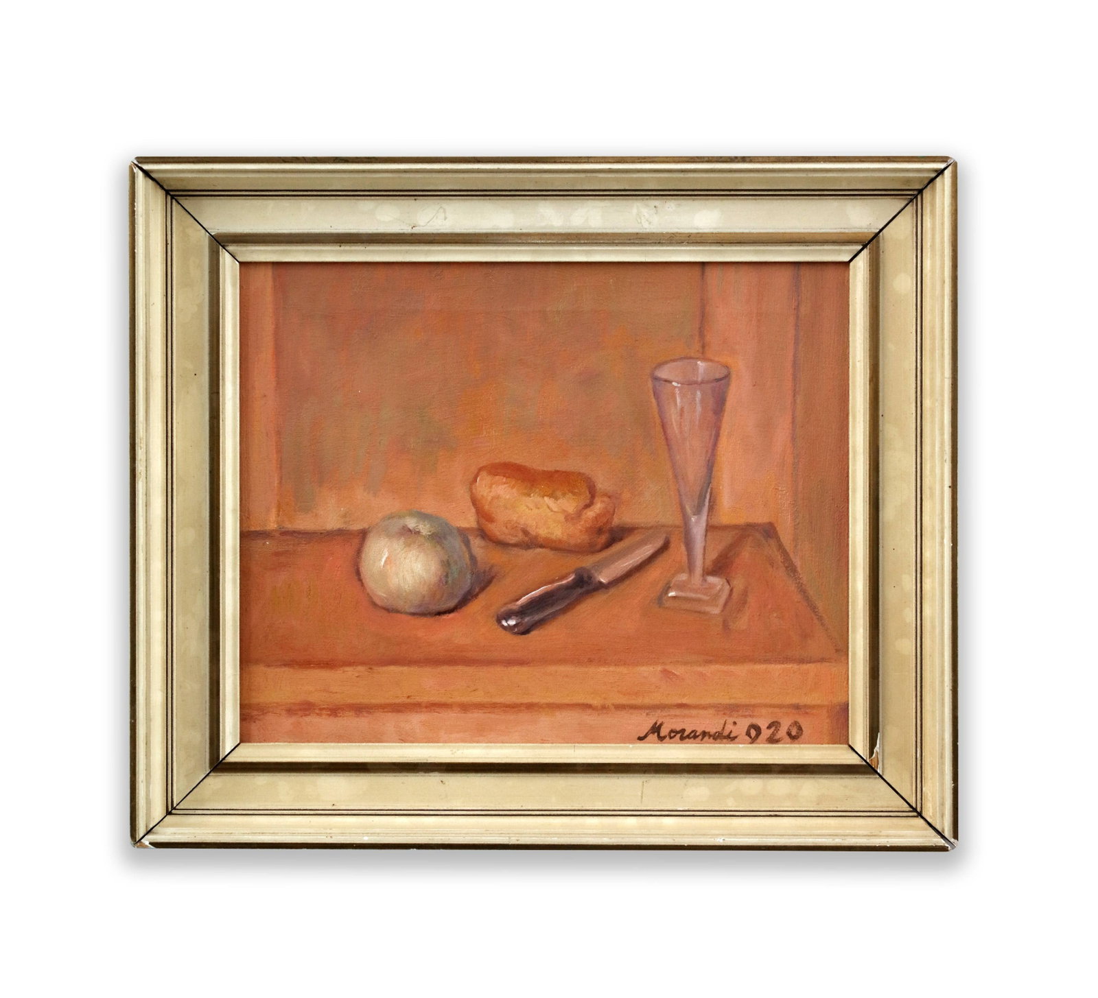 GIORGIO MORANDI (1890-1964), ATTRIBUTED TO, OIL ON CANVAS: GIORGIO MORANDI (1890-1964), ATTRIBUTED TO, OIL ON CANVAS Dimensions: Image size: 24.5 x 30.2 cm. All measured values are approximate. Outer frame size: 38.1 x 32.1 cm. All measured values are